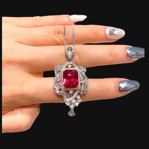 The Vony Swarovski Crystal 925 Silver Pendant Necklace - Picture 7 of 15